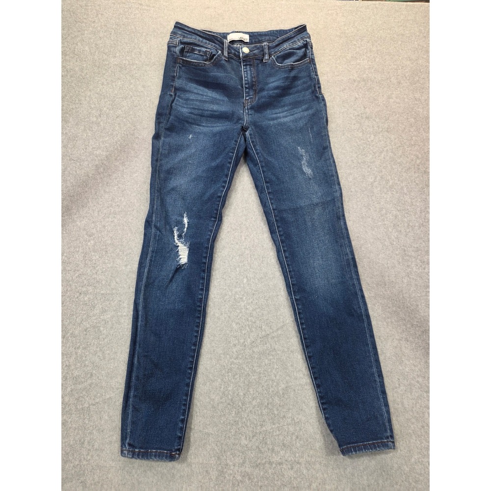 Vervet by Flying Monkey‎ Womens Distressed Skinny Jeans Dark Wash Denim Pants